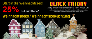 Black Friday, 25% auf Weihnachsdekorationen und Weihnachtsbeleuchtung